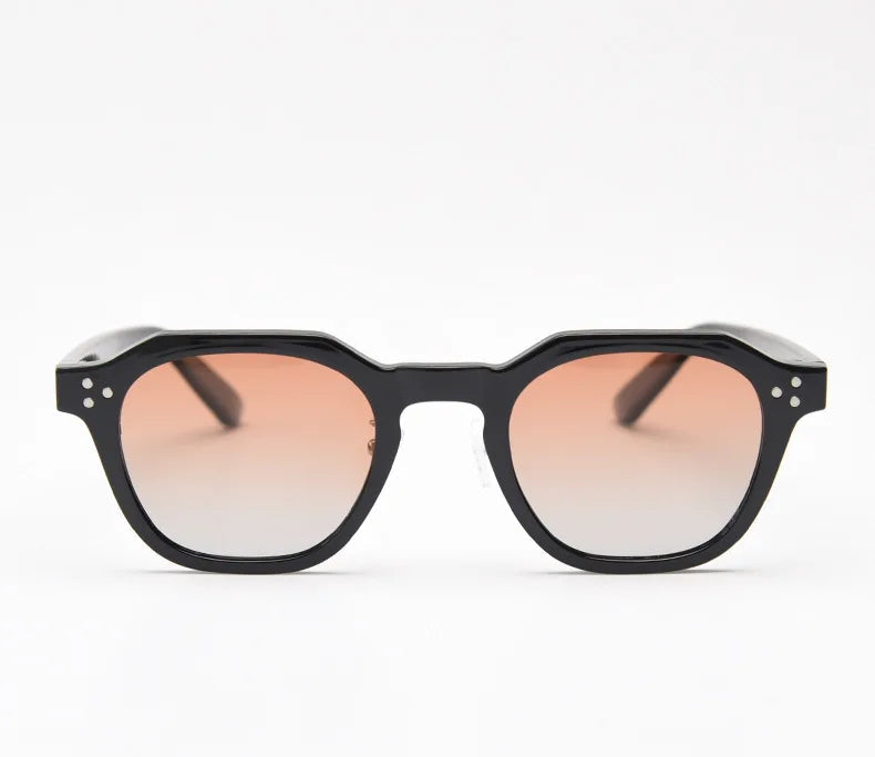 Ember sunglasses in gloss black with peach gradient lenses